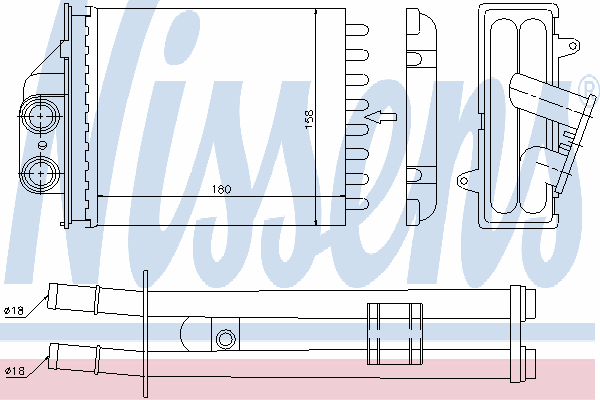 71453 Nissens radiador de forno (de aquecedor)