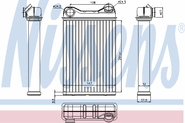 71445 Nissens radiador de forno (de aquecedor)