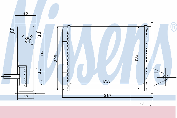 71448 Nissens radiador de forno (de aquecedor)