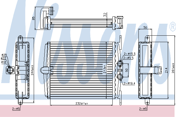 72019 Nissens radiador de forno (de aquecedor)