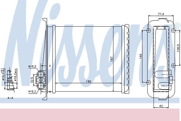 73640 Nissens radiador de forno (de aquecedor)