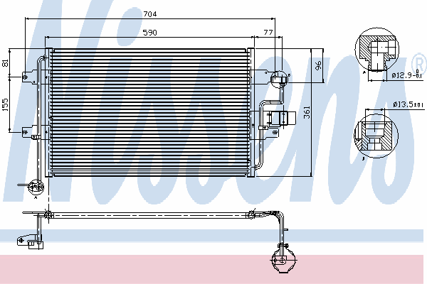 94838 Nissens radiador de aparelho de ar condicionado