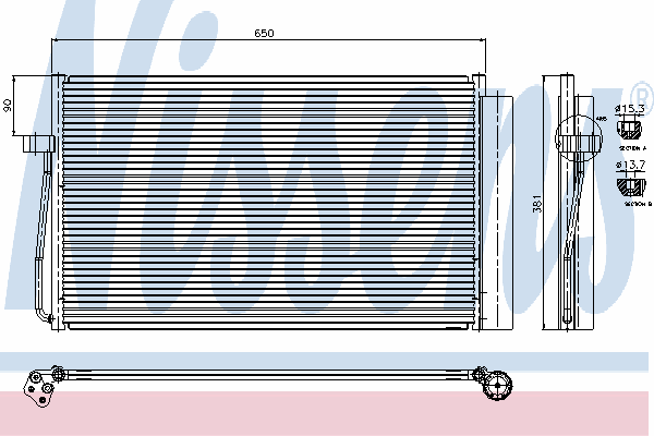 94747 Nissens radiador de aparelho de ar condicionado