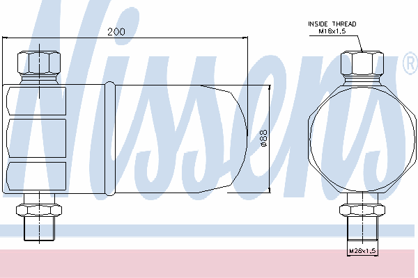 95324 Nissens tanque de recepção do secador de aparelho de ar condicionado