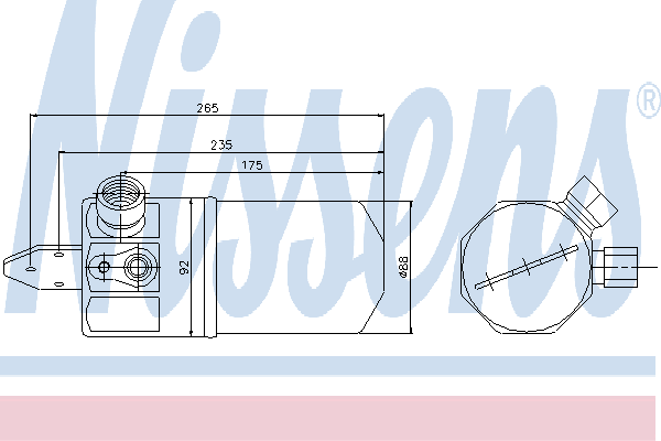 95318 Nissens tanque de recepção do secador de aparelho de ar condicionado
