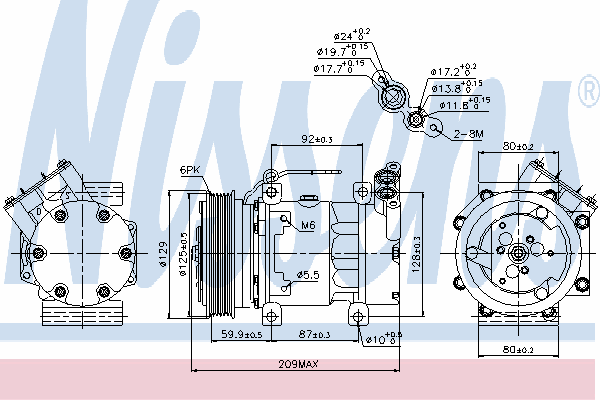 89128 Nissens compressor de aparelho de ar condicionado