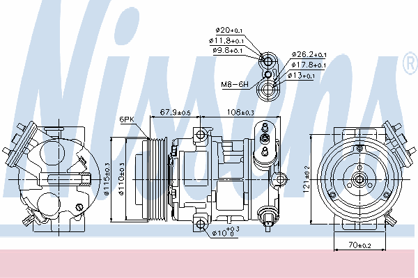 89126 Nissens compressor de aparelho de ar condicionado