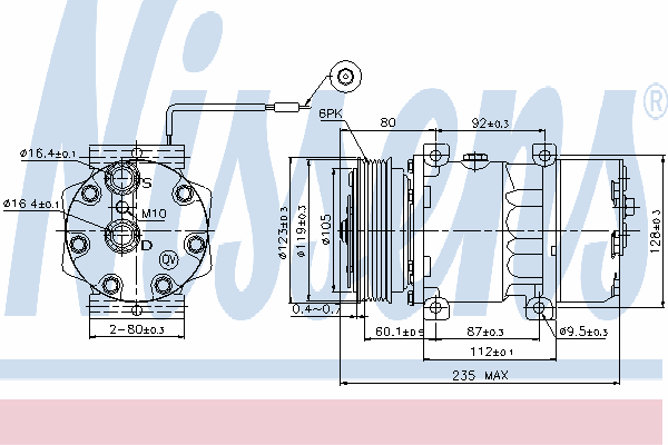 89125 Nissens compressor de aparelho de ar condicionado