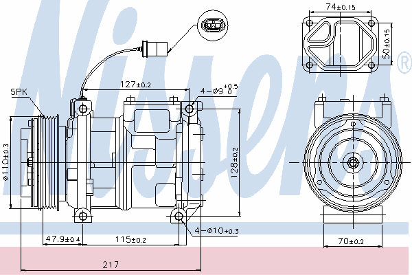 89147 Nissens compressor de aparelho de ar condicionado