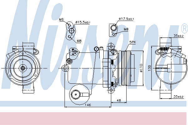 89133 Nissens compressor de aparelho de ar condicionado