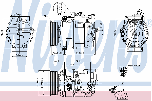 DCP02046 NPS compressor de aparelho de ar condicionado