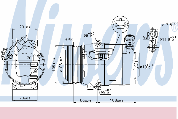 89096 Nissens compressor de aparelho de ar condicionado