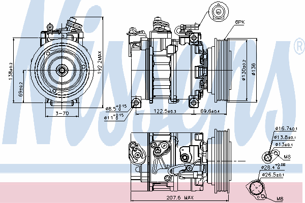 89094 Nissens compressor de aparelho de ar condicionado