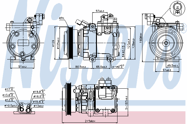 Compressor de aparelho de ar condicionado 89082 Nissens