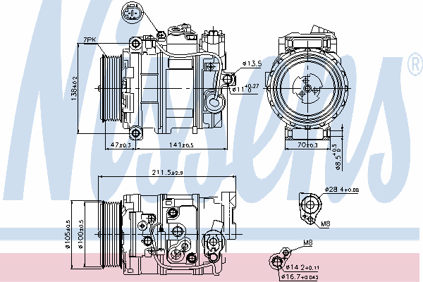 ACP643 TRW compressor de aparelho de ar condicionado