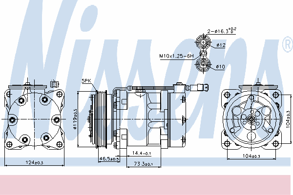 Compressor de aparelho de ar condicionado 89110 Nissens