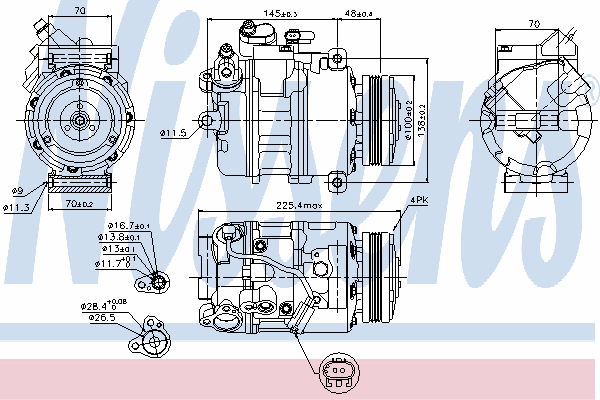 89116 Nissens compressor de aparelho de ar condicionado