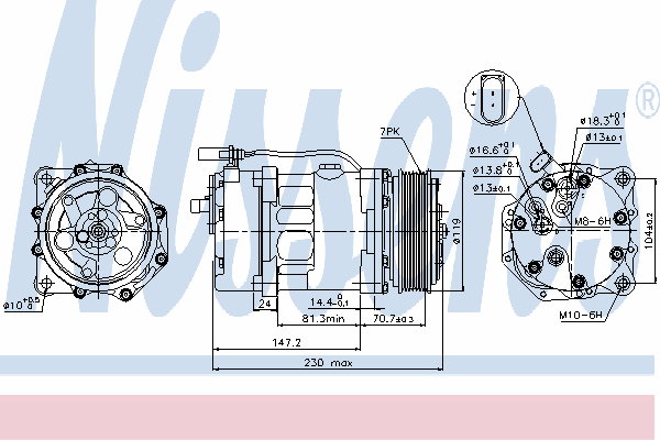 89117 Nissens compressor de aparelho de ar condicionado