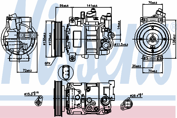 Compressor de aparelho de ar condicionado 89111 Nissens