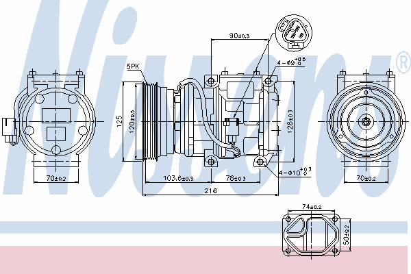 Compressor de aparelho de ar condicionado 89098 Nissens