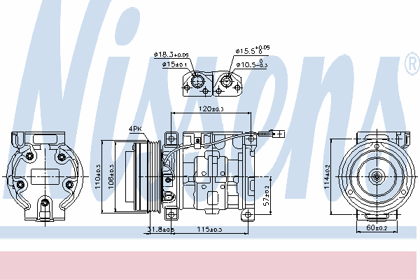 89099 Nissens compressor de aparelho de ar condicionado