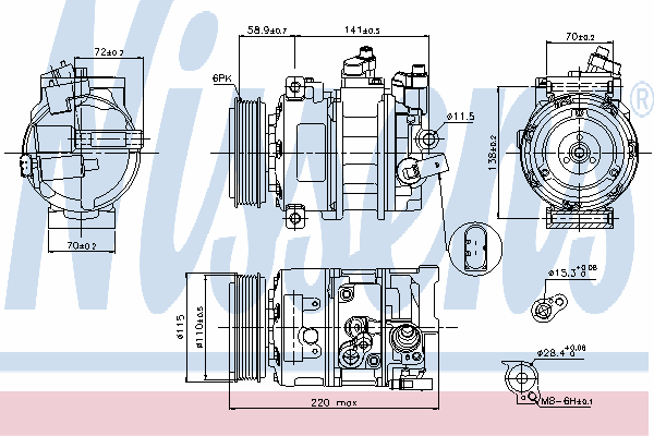 89211 Nissens compressor de aparelho de ar condicionado