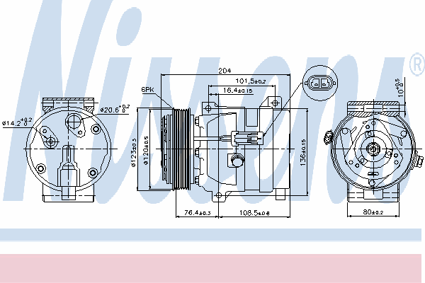 89217 Nissens compressor de aparelho de ar condicionado