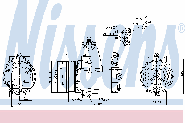 89222 Nissens compressor de aparelho de ar condicionado