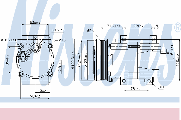 Compressor de aparelho de ar condicionado 89205 Nissens