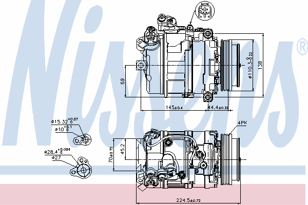 Compressor de aparelho de ar condicionado 89199 Nissens