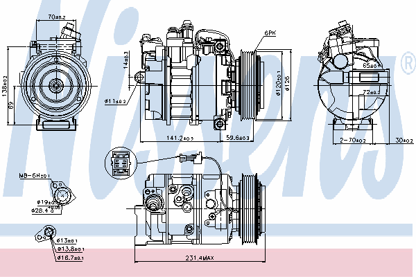 Compressor de aparelho de ar condicionado para Saab 9-5 (YS3E)