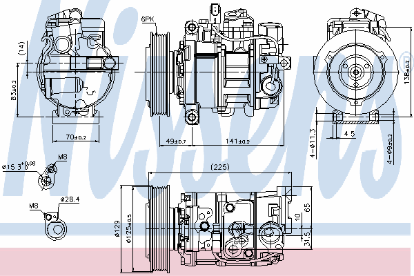 89209 Nissens compressor de aparelho de ar condicionado