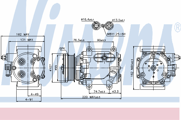 Compressor de aparelho de ar condicionado 89239 Nissens