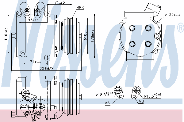 89226 Nissens compressor de aparelho de ar condicionado