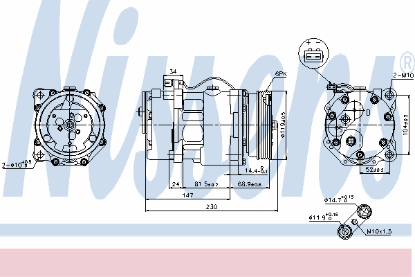 89165 Nissens compressor de aparelho de ar condicionado