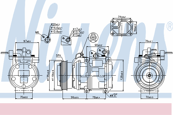 89166 Nissens compressor de aparelho de ar condicionado