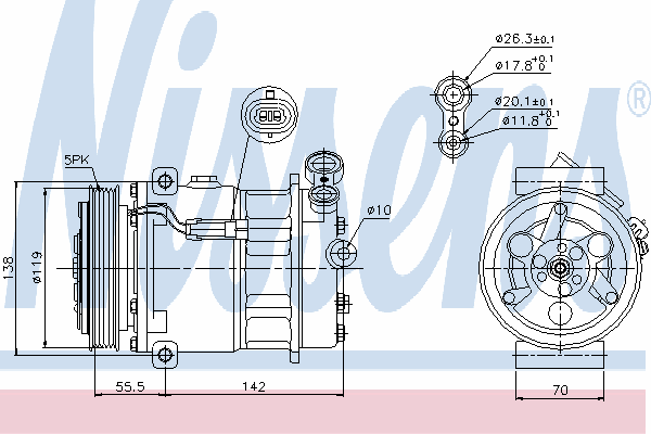 89157 Nissens compressor de aparelho de ar condicionado