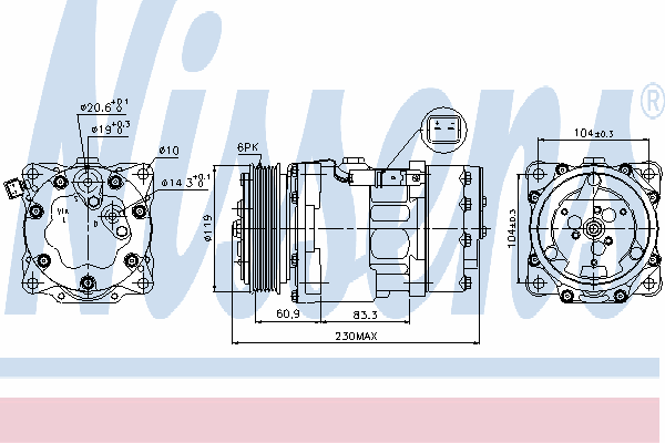 89195 Nissens compressor de aparelho de ar condicionado