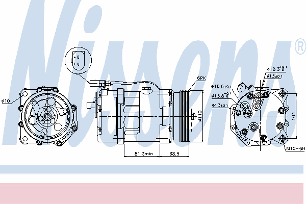 89021 Nissens compressor de aparelho de ar condicionado