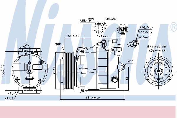 Compressor de aparelho de ar condicionado 89030 Nissens