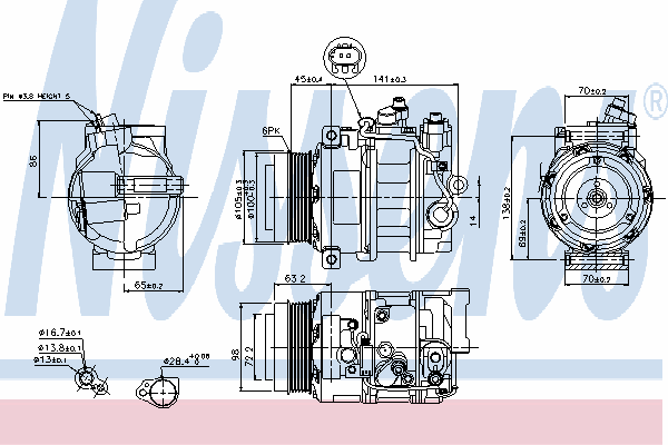 89033 Nissens compressor de aparelho de ar condicionado