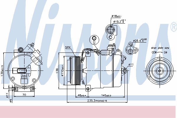 89034 Nissens compressor de aparelho de ar condicionado