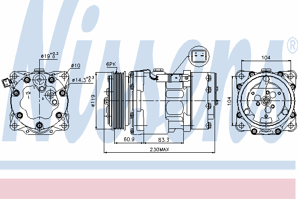 89032 Nissens compressor de aparelho de ar condicionado