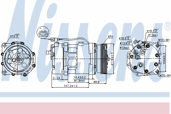 89025 Nissens compressor de aparelho de ar condicionado