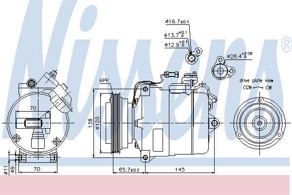 89027 Nissens compressor de aparelho de ar condicionado