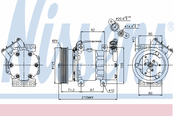 89064 Nissens compressor de aparelho de ar condicionado