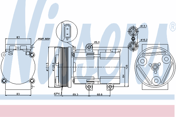 89068 Nissens compressor de aparelho de ar condicionado