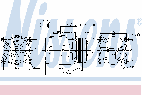 89060 Nissens compressor de aparelho de ar condicionado