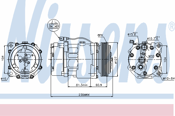 89061 Nissens compressor de aparelho de ar condicionado