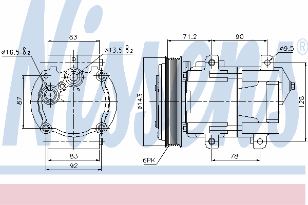 89059 Nissens compressor de aparelho de ar condicionado